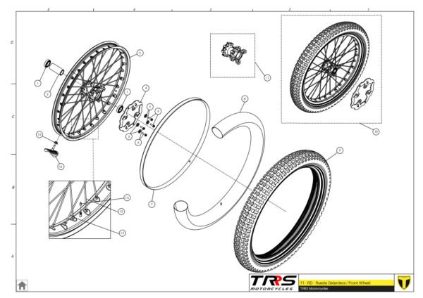 rueda denatera trrs moto de trial